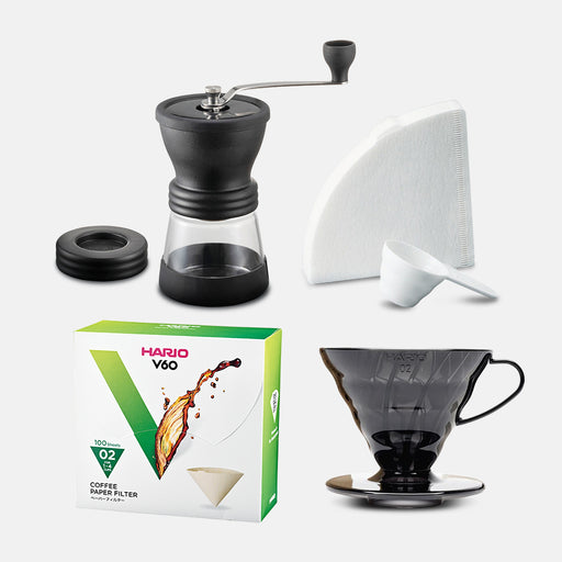 Hario V60 and Skerton N Coffee Grinder Starter Kit (Black)