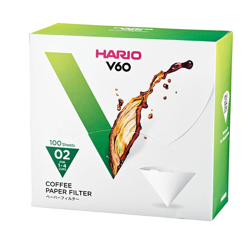 Hario V60 Coffee Filter Papers Size 02 - White - (100 Pack Boxed)