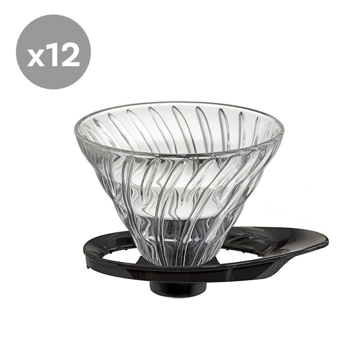 Hario V60 Glass Coffee Dripper Black - Size 02 - Bundle of 12