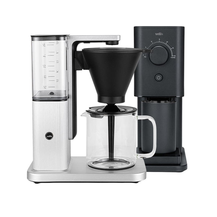 Wilfa Zense Alux Coffee Maker (Brushed Aluminium) and Zense Coffee Grinder Bundle