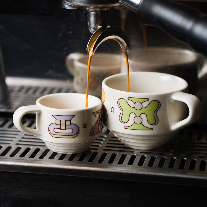 Loveramics Deco Botanical Story 165ml Flat White Cup Set (Beige)