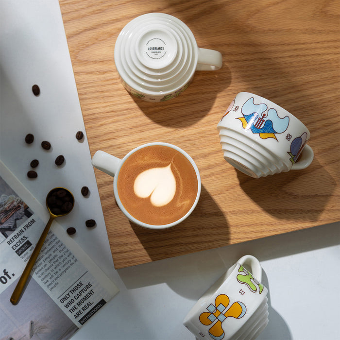 Loveramics Deco Botanical Story 165ml Flat White Cup Set (Beige)