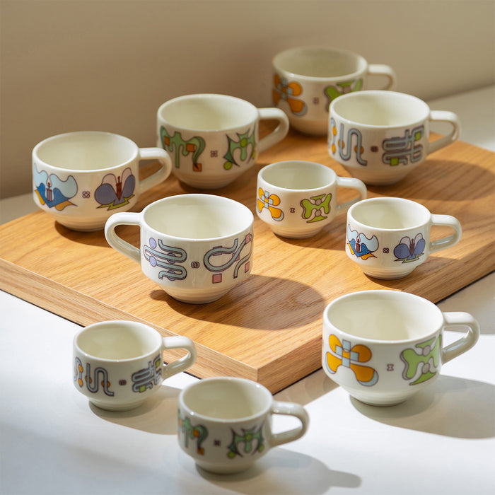Loveramics Deco Botanical Story 165ml Flat White Cup Set (Beige)