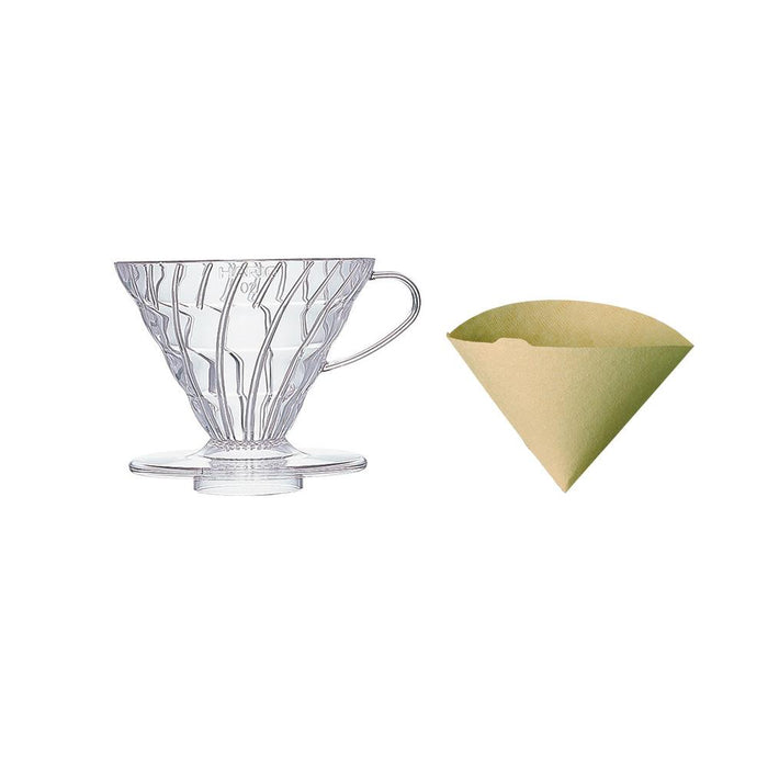 Hario V60 Coffee Dripper Plastic (Size 02) Including 40 FREE Filter Papers